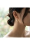 Women's Gold Color Elegant Pearl Detailed Heart Design Half Hoop Earrings - Minimal Aesthetic Stylish Daily & Gift Jewelry Accessory
