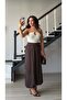 Bitter Brown Elastic Cuffed Satin Trousers - 5