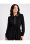 Beaded Collar Leather Detailed Tunic - 4