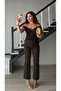 Bitter Brown Fabric Lycra Flare Pants - 3
