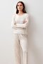 Long Sleeve Buttoned Patterned Lycra Viscose Pajama Set - 3