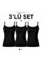 Women's Cotton Breathable Black Undershirt Set of 3