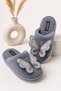 Butterfly Detailed Plush Women's Warm Soft Sole House Slippers Gray Dowry Slippers Gift Slippers Stc1337 - 4