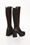 Women's Diving Fabric Flexible Platform Heeled Boots - 6