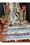 Generic Pure Handloom Silk Saree-Antique Border – Stitched Fall & Pico - Printed Blouse Piece - 4