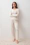Long Sleeve Buttoned Patterned Lycra Viscose Pajama Set