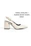 Ten Skin Finished Toe-Strap Shoes with Open Back and Large Buckle, 7cm Covered Heel, New Season - 2