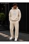 Men's Athletics 1958 Department Printed Tracksuit Set / Hooded Sweatshirt with Kangaroo Pocket and Straight Leg Bottom