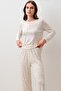 Long Sleeve Buttoned Patterned Lycra Viscose Pajama Set - 4