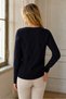 Women's V-Neck Long Sleeve Diamond Knit Patterned Ribbed Detailed Stylish Elegant Casual Black Knitwear Sweater - 3