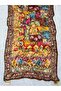 Pure Chinon Silk Designer Patchwork Printed Saree with Handwork Mirror Embroidery-FALL & PICO STITCHED & Unstitched Blouse Piece – Multicolor Floral & Geometric Festive Partywear Saree with Ta - 4