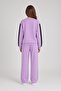 Lila Kurusu Girl's Sequin Written Crew Neck Tracksuit Set 24837 - 4