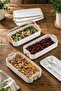 3-tiered compartment lunchbox - lockable - with carrying handle - includes spoon & fork g-770 - 4