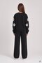 Black Girls' Embossed Print Raised Print Crew Neck Wide Leg Tracksuit Set 24783 - 5