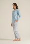 Women's Pajama Set, Combed Modal, 50% Cotton 50% Modal, Round Neck, Most Wonderful Time of the Year Printed - 7