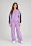 Lila Kurusu Girl's Sequin Written Crew Neck Tracksuit Set 24837 - 3