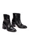 Women's Black Crocodile Patterned Leather Look Zippered Thick Heeled Boots - 4