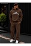Men's San Francisco Stretchy Lettered Sweatpants Set / Hooded Sweatshirt with Kangaroo Pocket and Straight Leg Bottoms