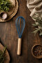 Bamboo Handle Silicone Whisk Blue 24 cm - 3