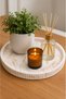 Marble Patterned Decorative Tray 20 cm Round Presentation Arrangement Tray Countertop Bathroom Organizer - 3