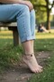 Black Color Beaded Bijouterie Anklet with Fish Figure (23 cm) 130700