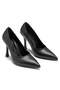 Women's High Heeled Pointed Toe Flat Black Colored Stiletto Shoes