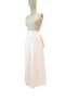 Women's White / Ecru Layered Tassel / Fringe Detailed 100% Linen Textured Pant Suit Maxi Loose Fit - 5