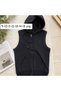 Unisex Children's Black Thick Inner Padded Hooded Zippered Vest – Double Pockets, Warm, Sporty, Stylish, Daily Use