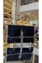 Imported Soft Leather Chain Detailed Cloutch with Hand and Shoulder Strap 27410 Black - 2