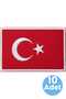 Turkish Flag Rectangular Embroidery Emblem 5X7 Cm. 10 Pieces