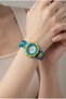 Blue Color 3D Racing Car and Trophy Figured Illuminated Silicone Children's Wristwatch (Without Box) - 3