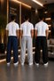 3 Pieces Men's Sweatpants (Black+Grey+Navy Blue) Cool Look Complement Oversized Men's Sweatpants - 2