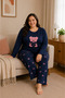 Women's Plus Size Long Sleeve Interlock Pajama Set - 2