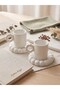 Fluffy Ring Handle Bubble Double Espresso and Cup Set -140 ml