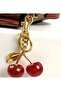 Glittery Cherry Patterned Keychain Bag - 3