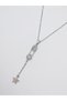 Women's Safety Pin Love Lock Detailed Y Necklace with Heart Star Zircon Stone and Steel Chain - 5