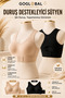 2-Piece Posture Supportive Gathering Bra Black + Cream with Cross Back Support - 7