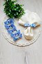 Blue Bow Stone 6-Piece Napkin Ring Ring