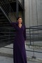 Crepe Fabric Double Breasted Collar Slit Maxi Evening Dress - 2