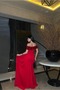 Crepe Fabric Strapless Fish Cut Evening Dress - 4