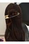 Giant Safety Pin Design Stylish Bun Hairpin Gold 14cm - Trendy Metal Large Size Clip-On Hair Stick - 5