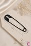Giant Safety Pin Design Stylish Bun Hairpin Black 14cm - Trendy Metal Large Size Clip Hair Stick - 5