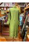 Green Color Bohemian Linen Kaftan with Tassels and Pocket Detail - 8