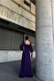 Satin Fabric Square Neck Maxi Evening Dress - 4