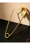 Giant Safety Pin Design Stylish Bun Hairpin Gold 14cm - Trendy Metal Large Size Clip-On Hair Stick - 6