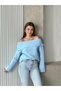 Women's Knitwear Sweater Off-The-Shoulder Boat Neck Soft Textured Stylish Sweater - 4