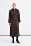 Quilted Hooded Belted Brown Overcoat 13528 - 4