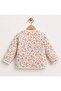 Patterned Quilted Seasonal Coat for Girls with Snap Fasteners on the Front - 4