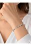 Vip Series Brass Zircon Stone Silver Color Drop Model Bracelet - 2