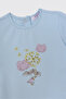 Baby Girl Printed Short Sleeve Blue T-Shirt - 3